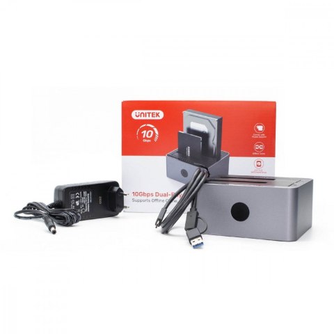 Stacja klonująca dyski 2x 2,5/3,5; CLONE; USB-C 10 Gbps Unitek