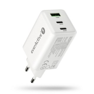 Ładowarka sieciowa GAN QC 4+ 65W 1XUSB 2XUSB-C biała SC-655Q EverActive