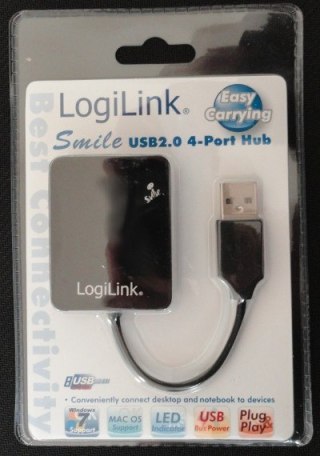 HUB USB 2.0 4-portowy 'Smile' - czarny UA0139 LogiLink