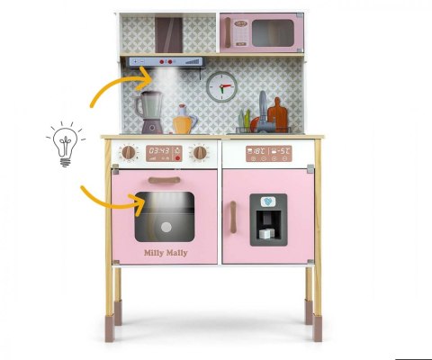 Zestaw Drewniana kuchnia Bjorn różowy Milly Mally