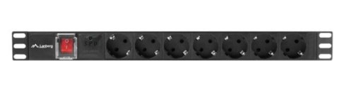 Listwa zasilająca Rack PDU 19" 1U 10A 7X SCHUKO 2m czarny C14 Lanberg