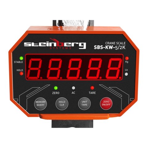 Waga wisząca - 5 TON - waga hakowa z pilotem dla przemysłu do 5000 Kg - LED Steinberg Systems