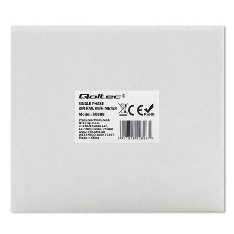 Jednofazowy elektroniczny licznik | miernik zużycia energii | 230V | LCD Qoltec