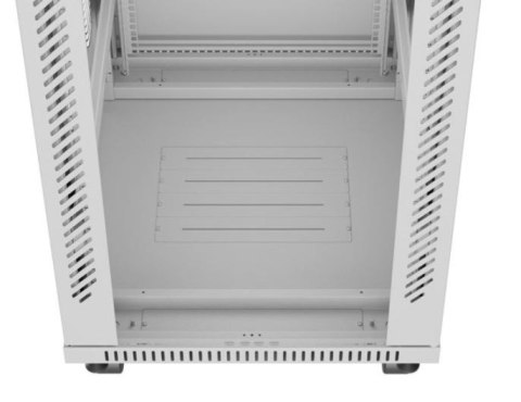 Szafa stojąca rack 19 cali 42U 600x800 szara drzwi szklane flack pack Lanberg