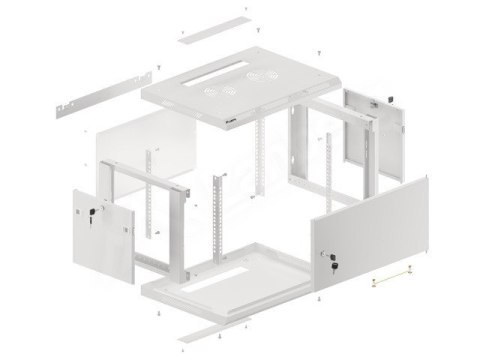 Szafa wisząca 19 6U 600x450 WF01-6406-00S szara Lanberg