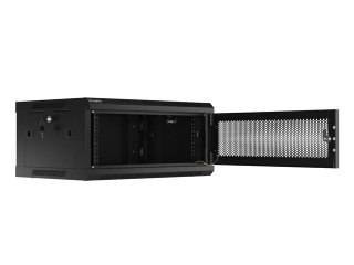 Szafa wisząca 19 cali 4U 600x450 drzwi perforowane (flat pack) czarna Lanberg