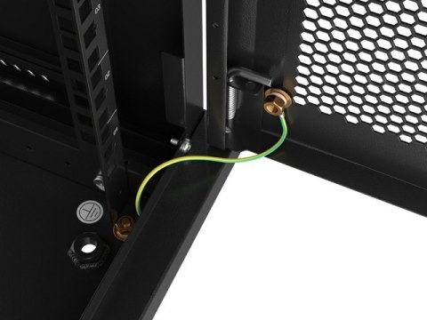 Szafa wisząca 19 cali 4U 600x450 drzwi perforowane (flat pack) czarna Lanberg