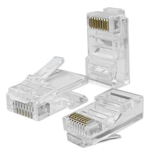 Wtyk przelotowy złącze RJ45 | CAT6 | UTP | Pass Through | Pozłacane styki | 100 sztuk Qoltec