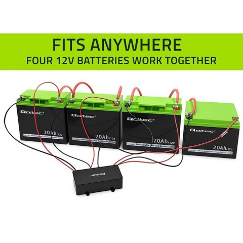 Balanser napięcia 48V do akumulatorów 4x12V | 10A | LiFePO4 AGM GEL Qoltec