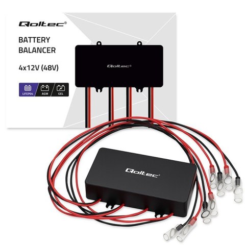 Balanser napięcia 48V do akumulatorów 4x12V | 10A | LiFePO4 AGM GEL Qoltec