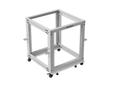 Stojak Open rack 19 cali 12U 600x600-1100 regulowany szary Lanberg