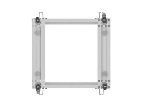 Stojak Open rack 19 cali 9U 600x600-1100 regulowany szary Lanberg