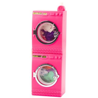 Zestaw Pralnia Dla Lalek Pralka Suszarka Wieszak Kosz Różowe LEAN Toys