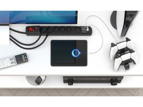 Listwa zasilająca S6 USB A+C 3M 6X 230V PD3.0 QC Czarna Acar