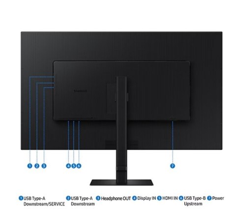 Monitor 37 cali ViewFinity S80D VA 3840x2160 UHD 16:9 1xHDMI 1xDP 3xUSB-A 5ms PinP/PbyP 60Hz HAS+PIVOT płaski 3YOn-Site (LS37D80 Samsung