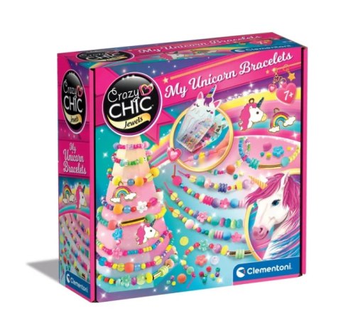 Crazy Chic Zestaw Koralików Bransoletki z Jednorożcem Clementoni 50882 Clementoni