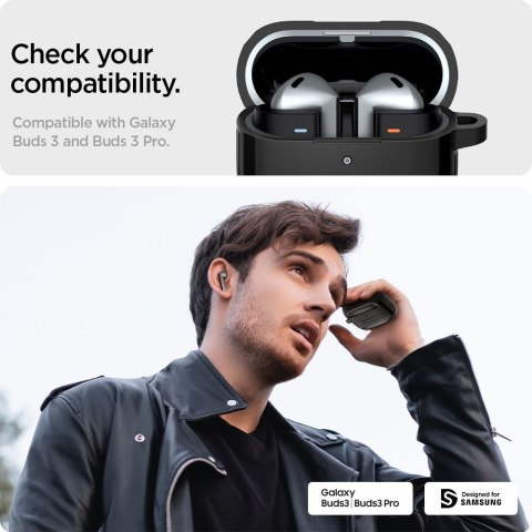 Etui na słuchawki Samsung Galaxy Buds 3 / 3 Pro Rugged Armor- czarne SPIGEN