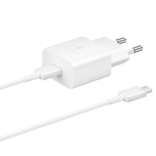 Ładowarka sieciowa USB-C 15W PD AFC + kabel USB-C biały SAMSUNG