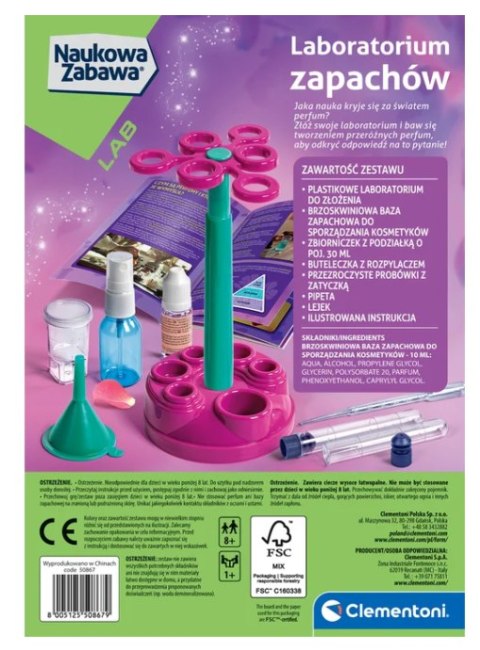 Naukowa Zabawa Zestaw Laboratorium Zapachów Perfumy Język Polski Clementoni 50867 Clementoni