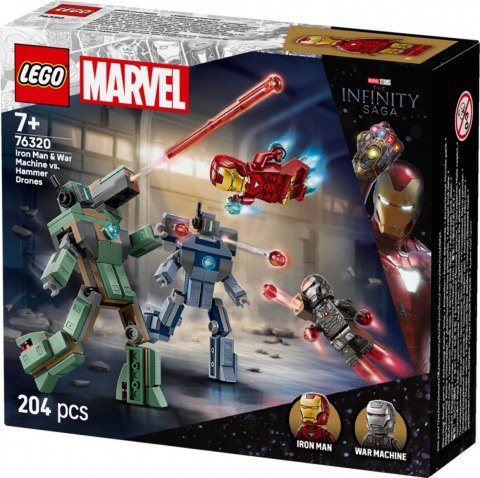 Klocki Super Heroes 76320 Iron Man i War Machine kontra drony Hammera LEGO