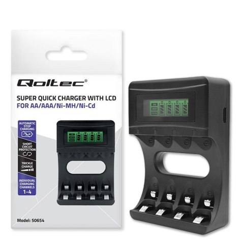 Ładowarka do akumulatorków Ni-MH typu R03/AAA R6/AA | 1800mA Qoltec