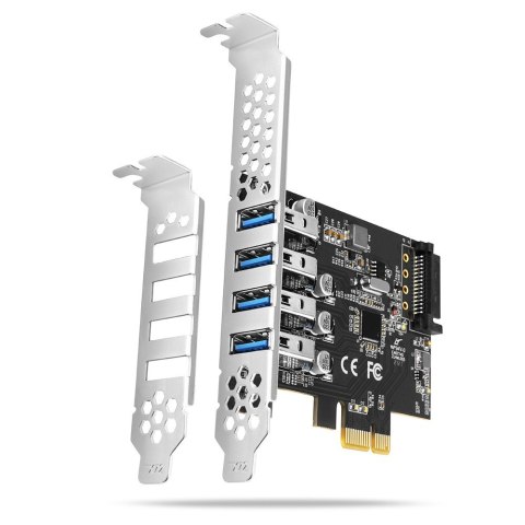 PCEU-43RS Kontroler PCIe 4x port USB 3.2 GEN 1, UASP, chipset Renesas, 15-pin SATA zasilacz, dual power AXAGON