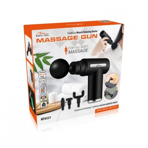 Pistolet do masażu (4 głowice) MASSAGE GUN MT6521 Media-Tech