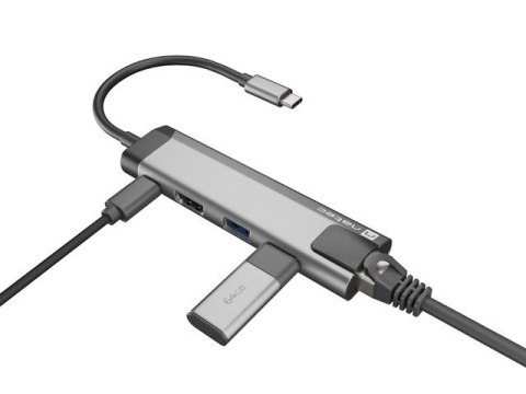 Stacja dokująca Multi Port Fowler Go USB-C - Hub 2x USB 3.0, HDMI 4K, USB-C PD, RJ45 Natec