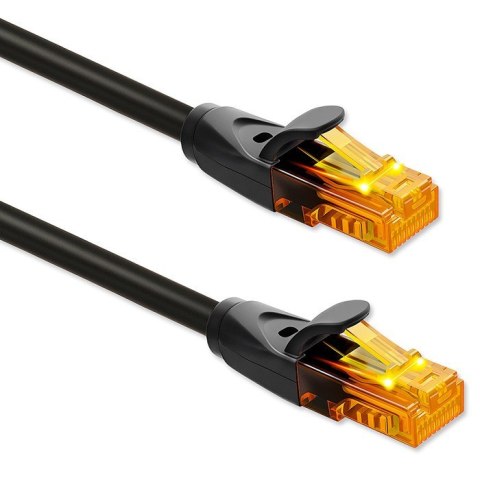 Kabel patchcord UTP | kat.6 | 2 x RJ-45 | High speed 1Gb/s | Pozłacane styki | 25m | Czarny Qoltec