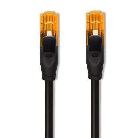 Kabel patchcord UTP | kat.6 | 2 x RJ-45 | High speed 1Gb/s | Pozłacane styki | 25m | Czarny Qoltec