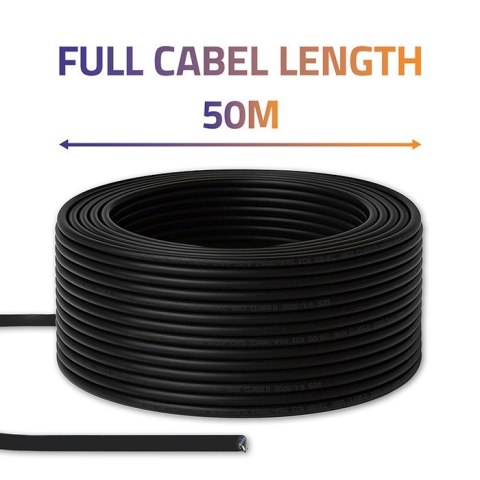 Kabel patchcord sieciowy skrętka UTP | CAT6 | High speed 1Gb/s | LAN | 50m | Czarny Qoltec