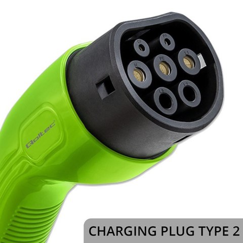 Mobilna ładowarka do samochodu elektrycznego EV z regulacją 2w1 Typ2 | 3.5kW | 230V | LCD | Przenośna |4m Qoltec