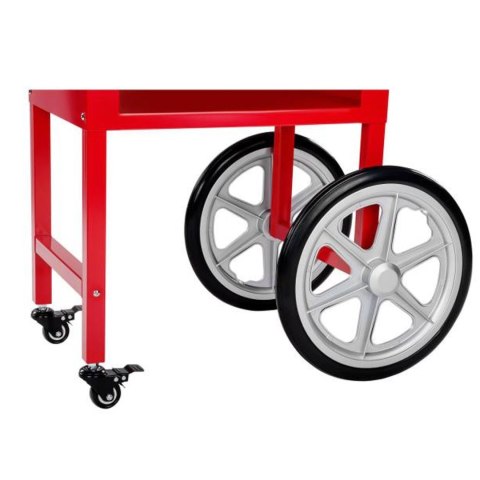 Profesjonalna wydajna maszyna do popcornu mobilna na wózku 230V 1.5kW czerwona Royal Catering