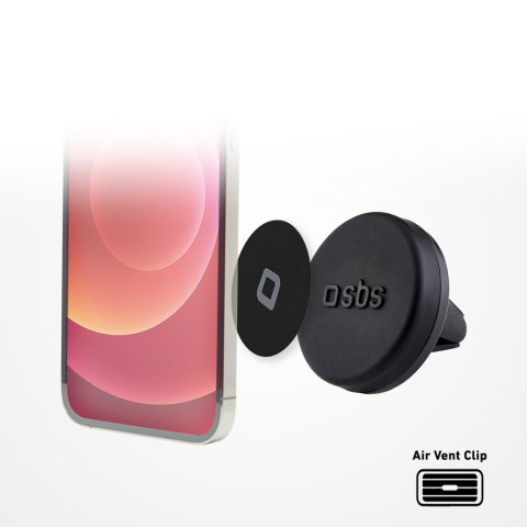Uchwyt samochodowy magnetyczny do smartfona śr. 40 mm na kratkę nawiewu - czarny SBS