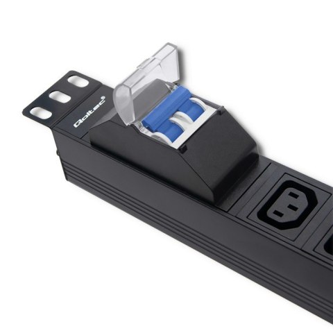 Listwa zasilająca do Rack 19cali | circuit breaker | 1U | 10A | PDU | 8xIEC C13 | 2m Qoltec