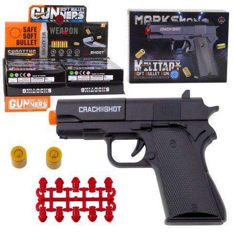 Mini Pistolet Broń Na Naboje I Łuski Czarny 13,5 cm LEAN TOYS