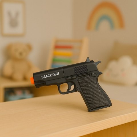 Mini Pistolet Broń Na Naboje I Łuski Czarny 13,5 cm LEAN TOYS
