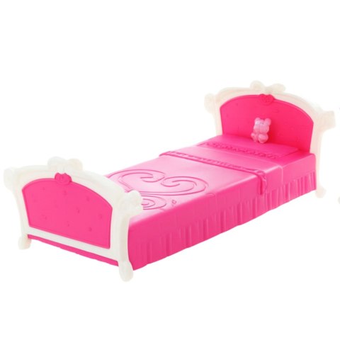 Zestaw Sypialnia Dla Lalek Toaletka Krzesełko Łóżko Różowe LEAN Toys