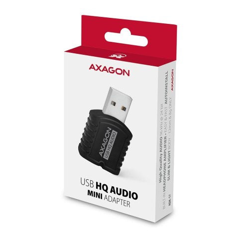 ADA-17 Zewnętrzna karta dzwiękowa, USB 2.0 MINI, 96kHz/24-bit stereo, wejście USB-A AXAGON