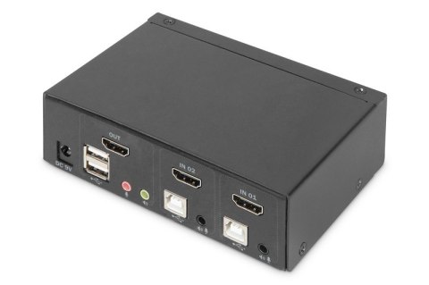 Przełącznik KVM 2 portowy HDMI, 4K 30Hz Digitus