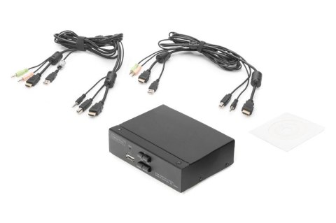 Przełącznik KVM 2 portowy HDMI, 4K 30Hz Digitus