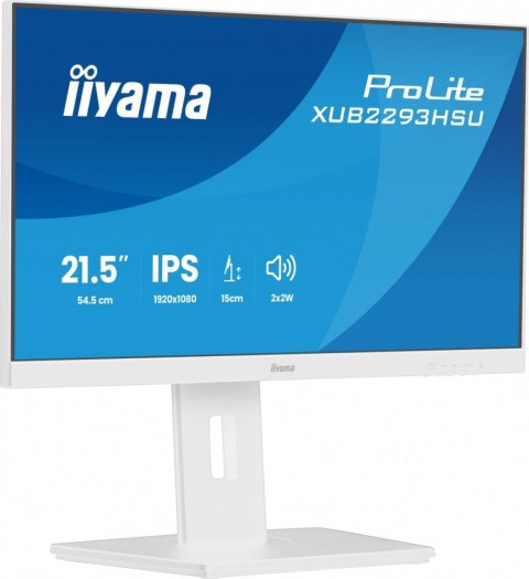 Monitor 22 cale XUB2293HSU-W7 IPS, 100Hz, Pivot, HAS(150mm), 300cd, BIAŁY IIYAMA