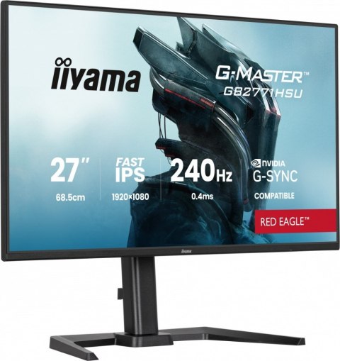 Monitor 27 cali GB2771HSU-B1 0.4ms,Fast IPS, HAS (150) PIVOT, 1xUSB 3.2, 1xUSB C, 240Hz, DP, 2xHDMI,Adaptive G-SYNC-1920x IIYAMA