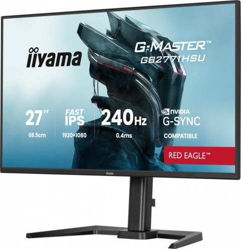 Monitor 27 cali GB2771HSU-B1 0.4ms,Fast IPS, HAS (150) PIVOT, 1xUSB 3.2, 1xUSB C, 240Hz, DP, 2xHDMI,Adaptive G-SYNC-1920x IIYAMA