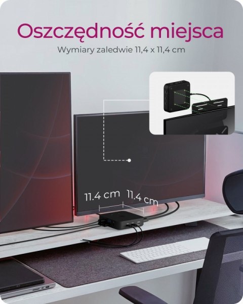 Stacja dokująca IB-DK4090-C 12w1, 3x HDMI,LAN,USB, PD do 100W IcyBox