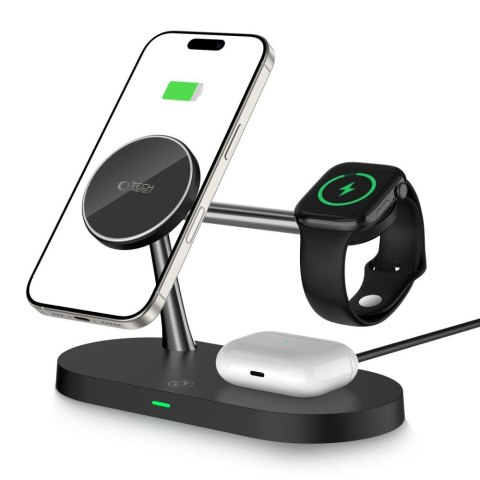 Ładowarka indukcyjna 3w1 na smartfon słuchawki smartwatch z MagSafe - czarna Tech-Protect