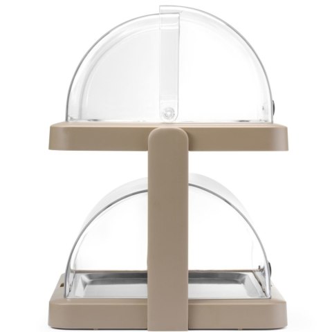 Witrynka chłodząca podwójna bufetowa z pokrywą roll-top Duo UNIQ - beżowa Hendi