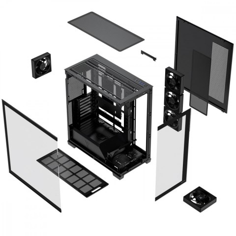 Obudowa PC VOLCANO STELLAR PLUS ARGB MIDI 5F Czarna MODECOM
