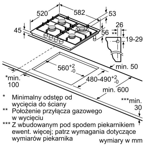 Płyta gazowa PGH6B5K90 Bosch
