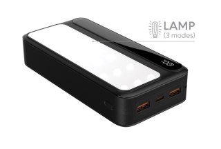 Powerbank P20 LCDPD LAMP 20 000mAh, zintegrowana lampa LED z funkcją latarki Rebeltec